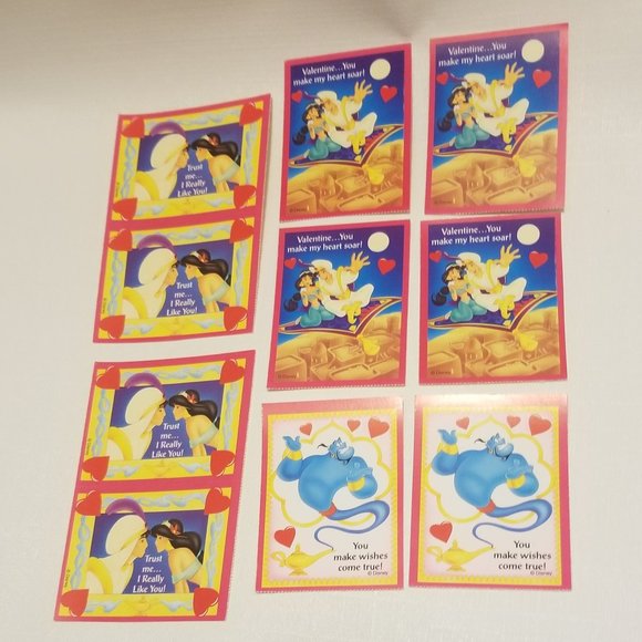 17 vtg Disney valentines- Aladdin, Cinderella, Mickey - Picture 3 of 12